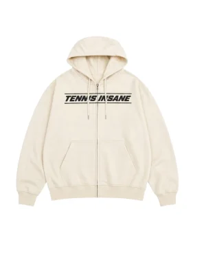 TENNIS ZIP HOODIE CREAM - ALWAYS PUSHING HARDER