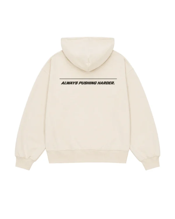 TENNIS ZIP HOODIE CREAM - ALWAYS PUSHING HARDER
